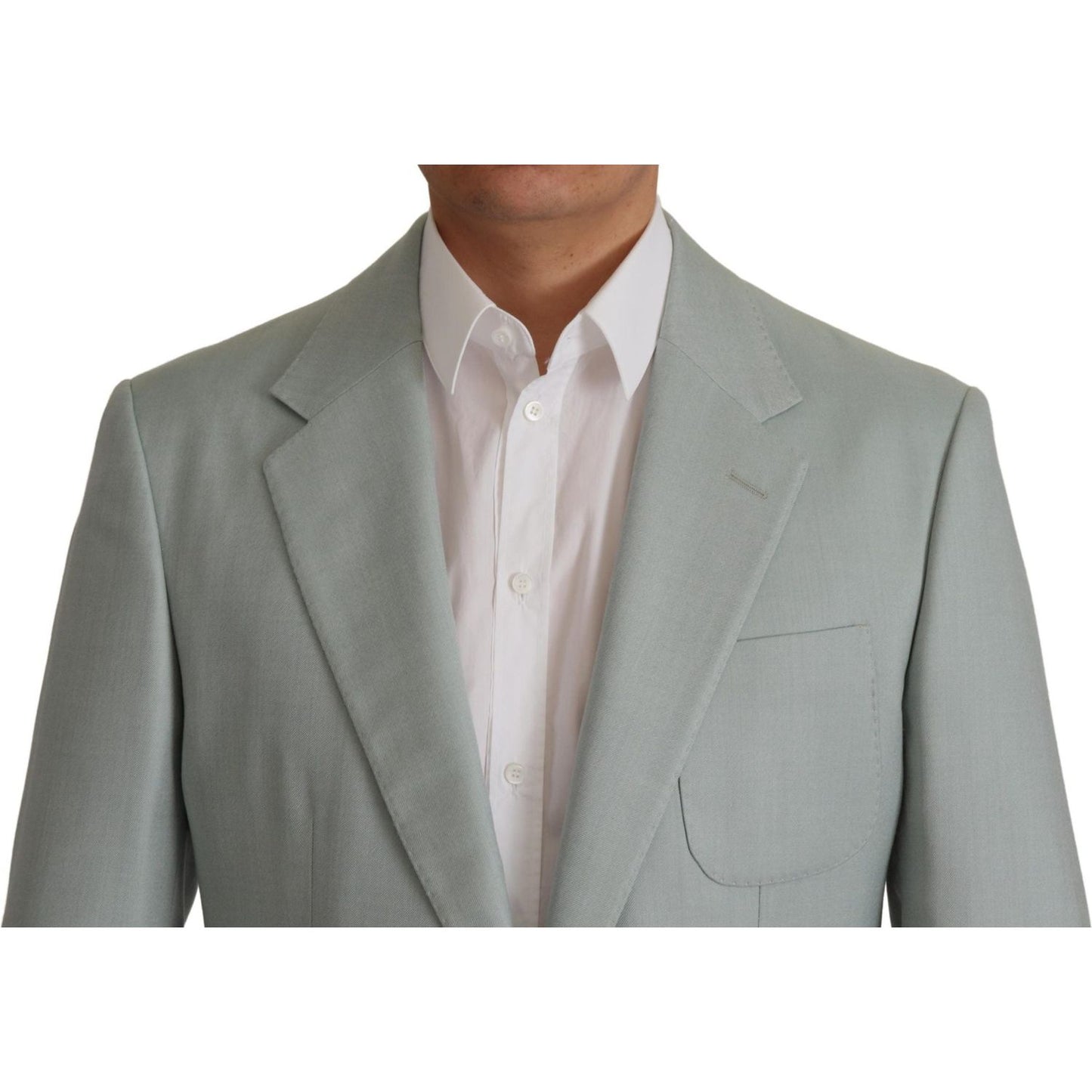 Dolce & Gabbana Light Green Cashmere Silk Blazer