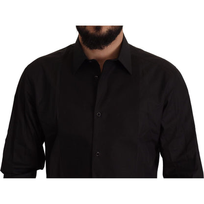 Dolce & Gabbana Black GOLD Slim Fit Tuxedo Dress Shirt