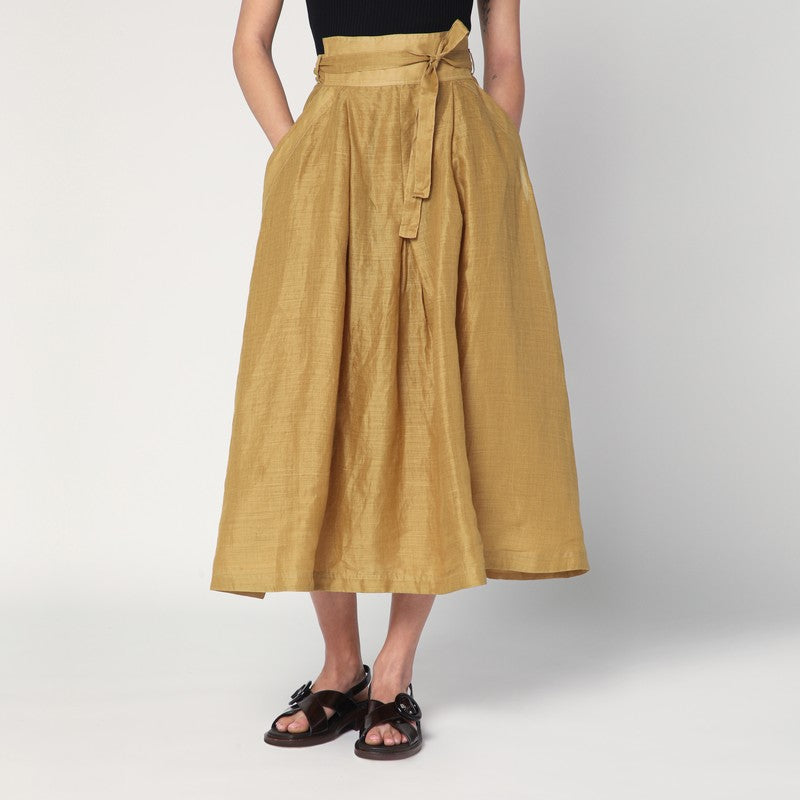 MKDT Studio Nova pleated skirt in ramie 25-2-078-3952CO/Q_MKDT-GO_108