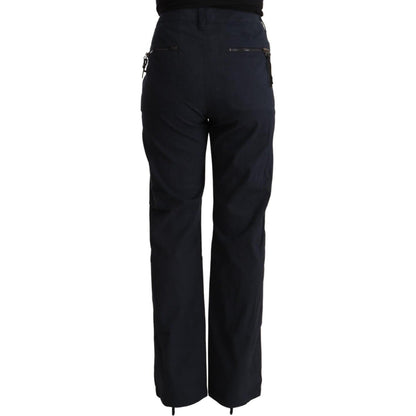 Exte Black High Waist Tapered Cotton Pants