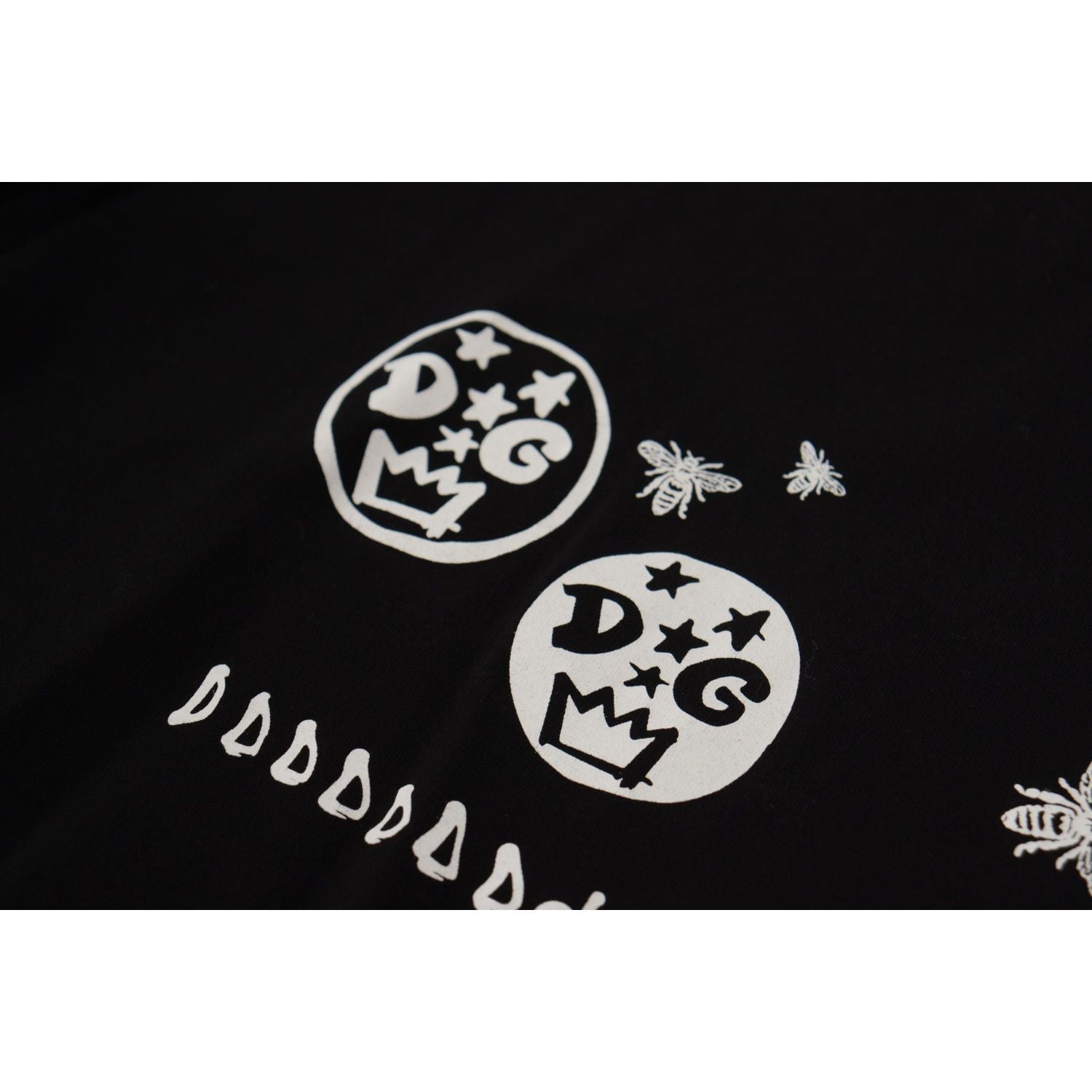 Dolce & Gabbana Black Logo Motive Crewneck Cotton T-shirt
