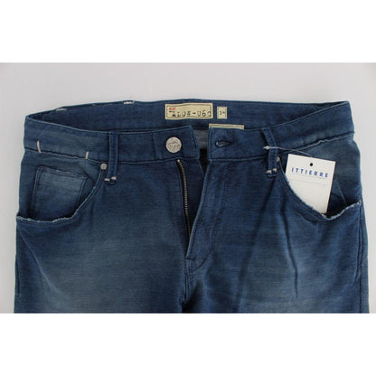 Acht Blue Wash Denim Cotton Stretch Slim Fit Jeans