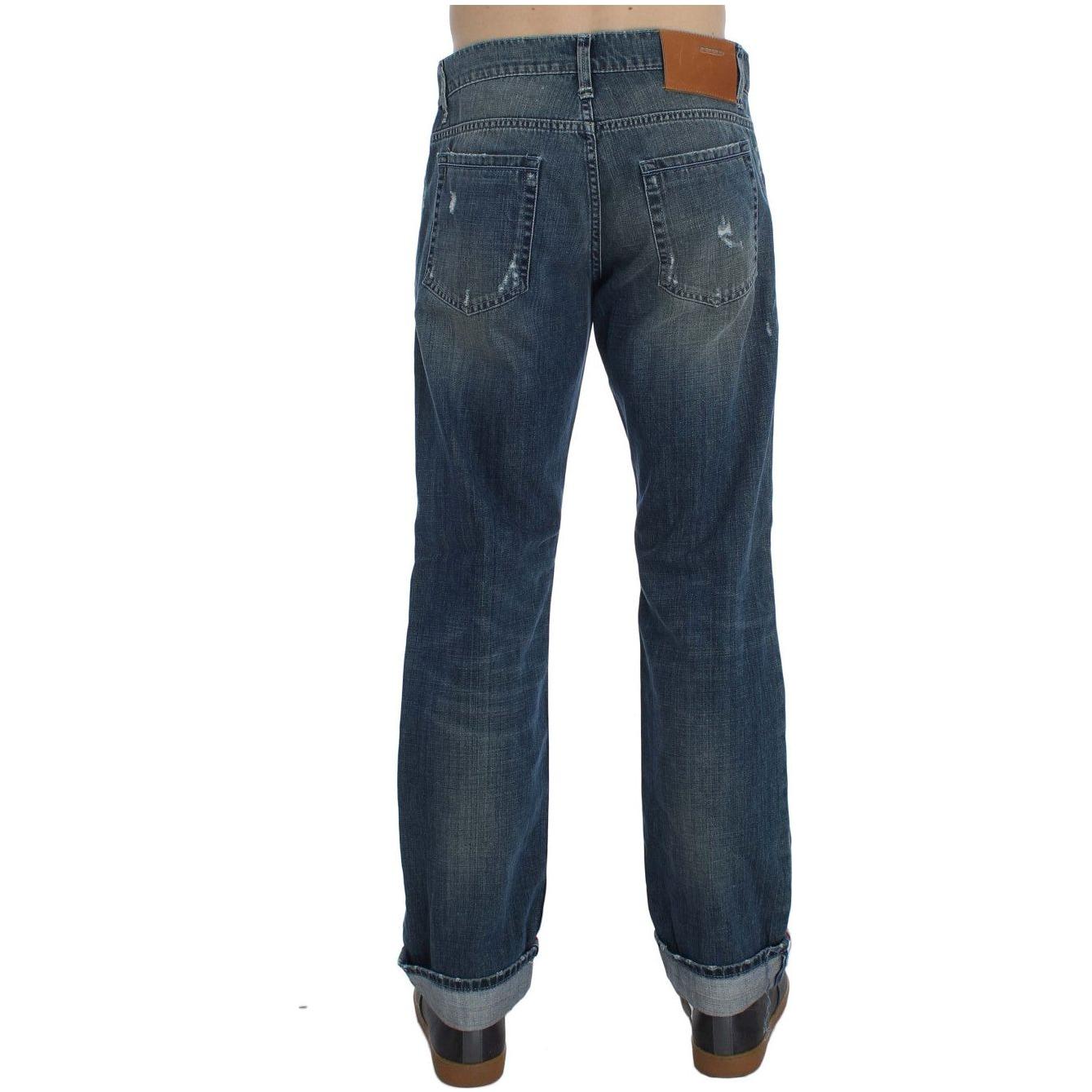 Acht Blue Wash Cotton Denim Regular Fit Jeans