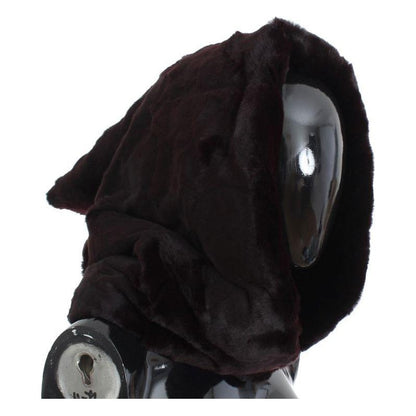Dolce & Gabbana Purple Weasel Fur Crochet Hood Scarf Hat Hood Scarf