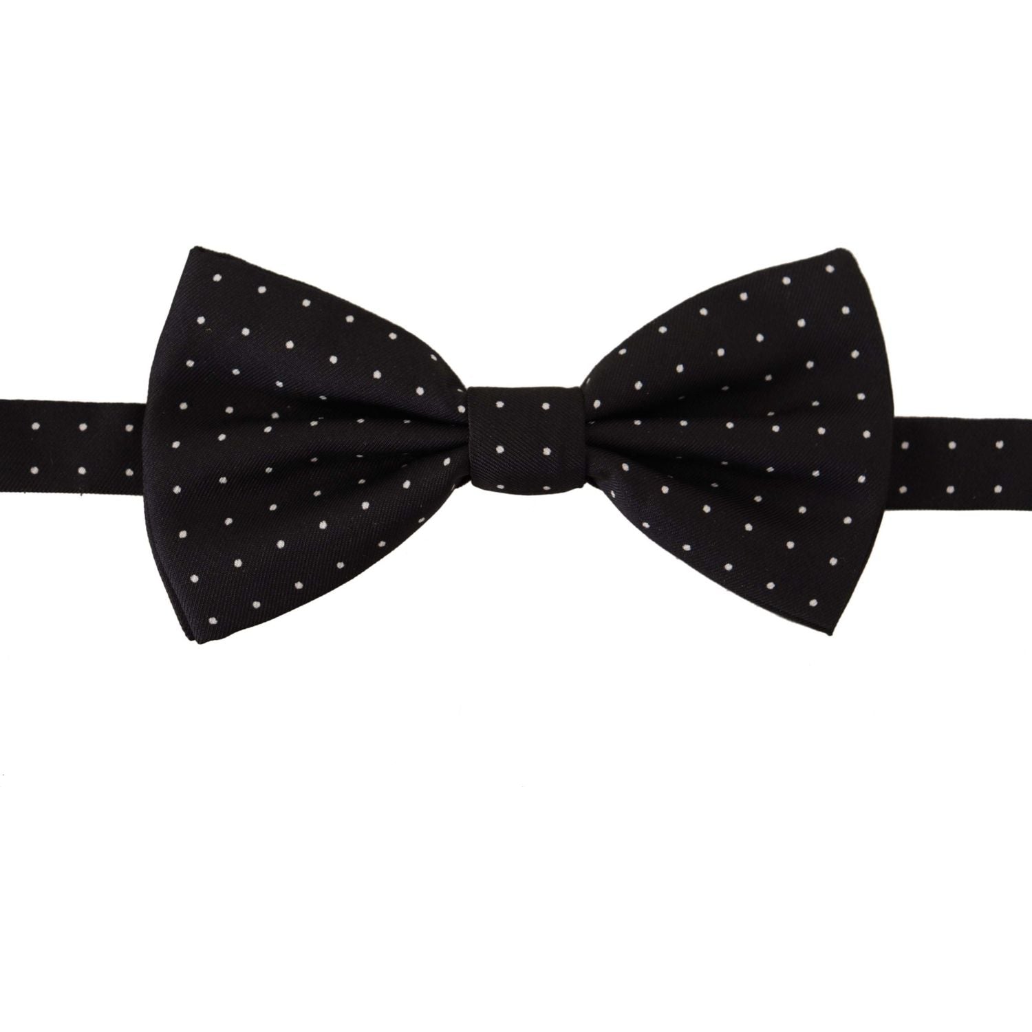 Dolce & Gabbana Black White Polka Dot 100% Silk Neck Papillon Tie
