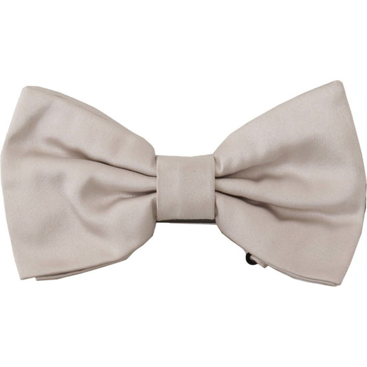 Dolce & Gabbana Gray 100% Silk Adjustable Neck Papillon Tie
