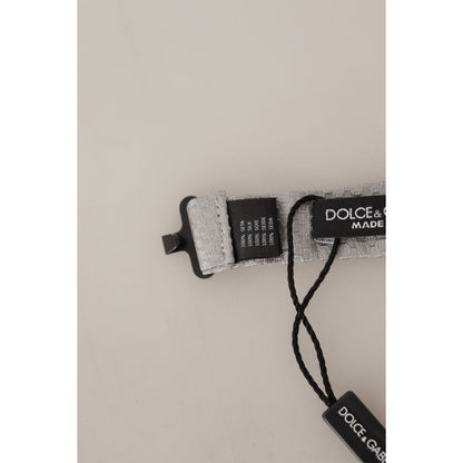 Dolce & Gabbana Gray 100% Silk Adjustable Neck Papillon Tie