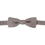 Dolce & Gabbana Silver 100% Silk Slim Adjustable Neck Papillon Tie
