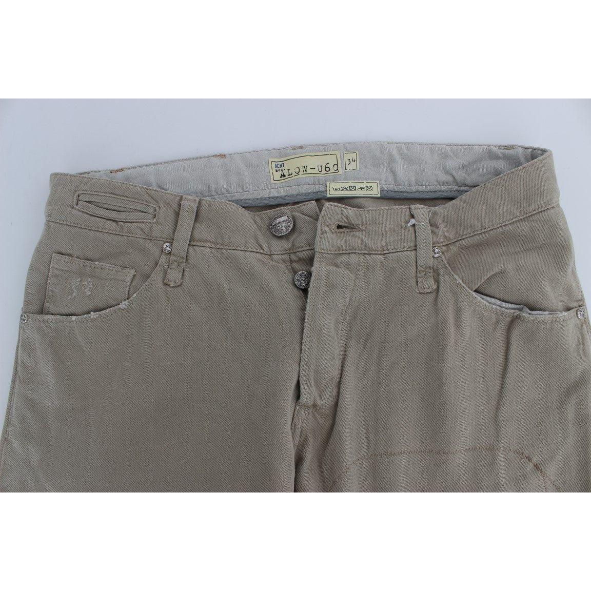 Acht Beige Cotton Patchwork Jeans SIG30450-1
