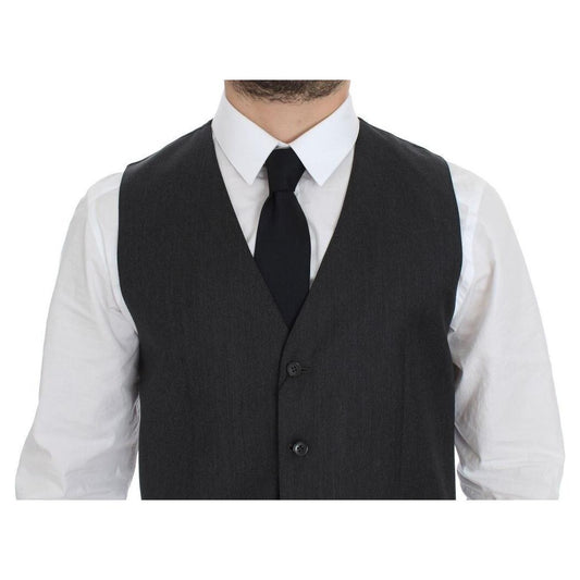 Dolce & Gabbana Gray Wool Formal Dress Vest Gilet Weste