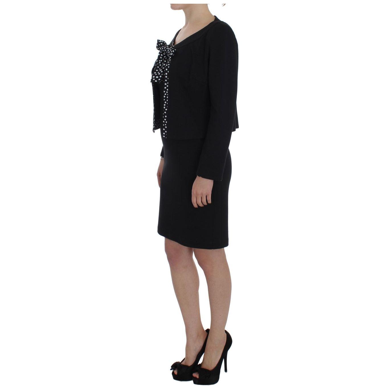 BENCIVENGA Black Stretch Sheath Dress & Sweater Set