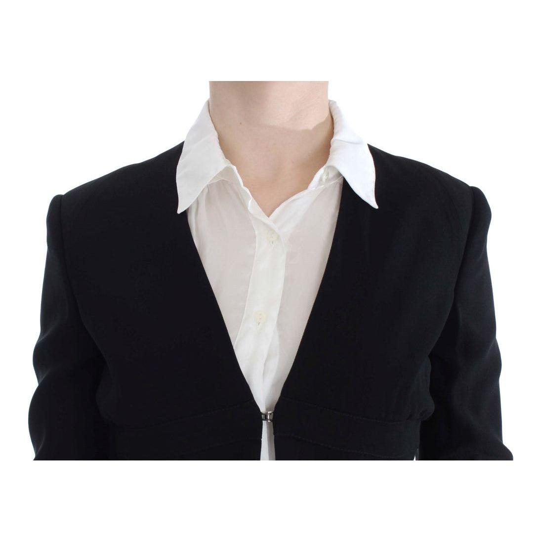 Exte Black Blue Two Piece Suit Skirt & Blazer Skirt Suit