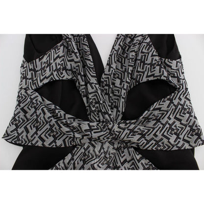 Karl Lagerfeld Gray Black Silk Blouse Top