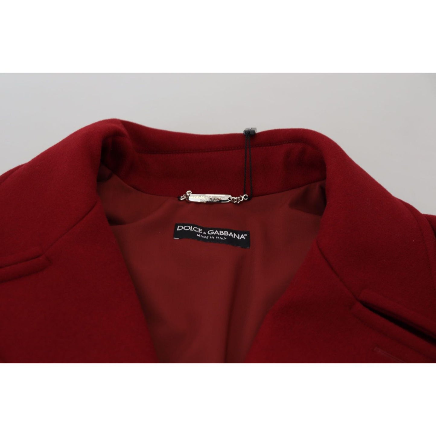 Dolce & Gabbana Red Wool Double Breasted Coat Jacket