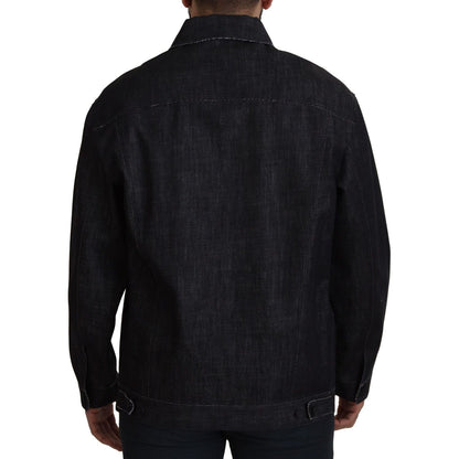 Dolce & Gabbana Black Cotton Full Button Denim Jacket