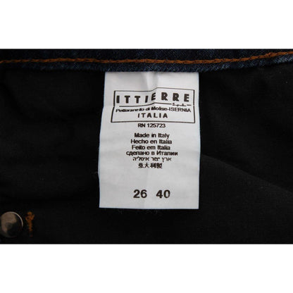 Costume National Blue Cotton Blend Bootcut Jeans Jeans & Pants