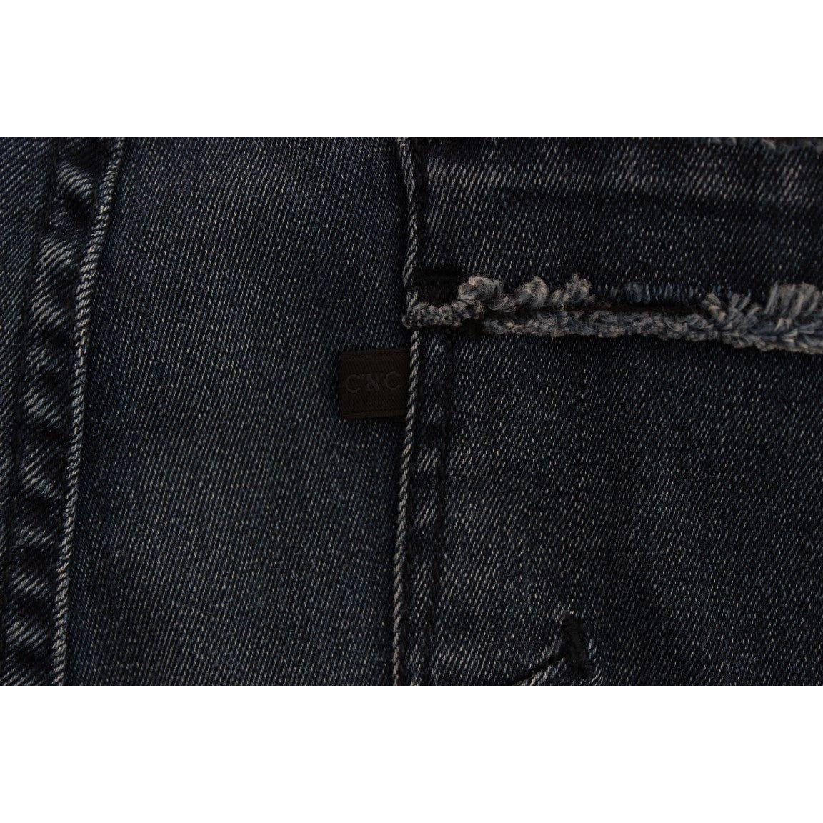 Costume National Blue Cotton Blend Slim Fit Jeans Jeans & Pants