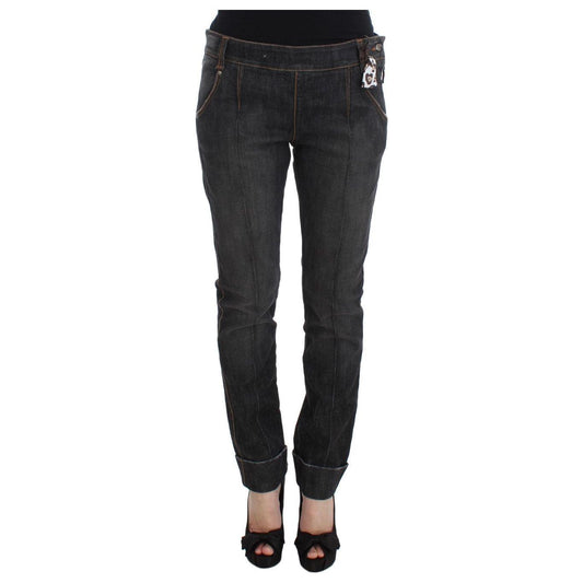 Ermanno Scervino Gray Cotton Slim Fit Denim Jeans SIG30281-1