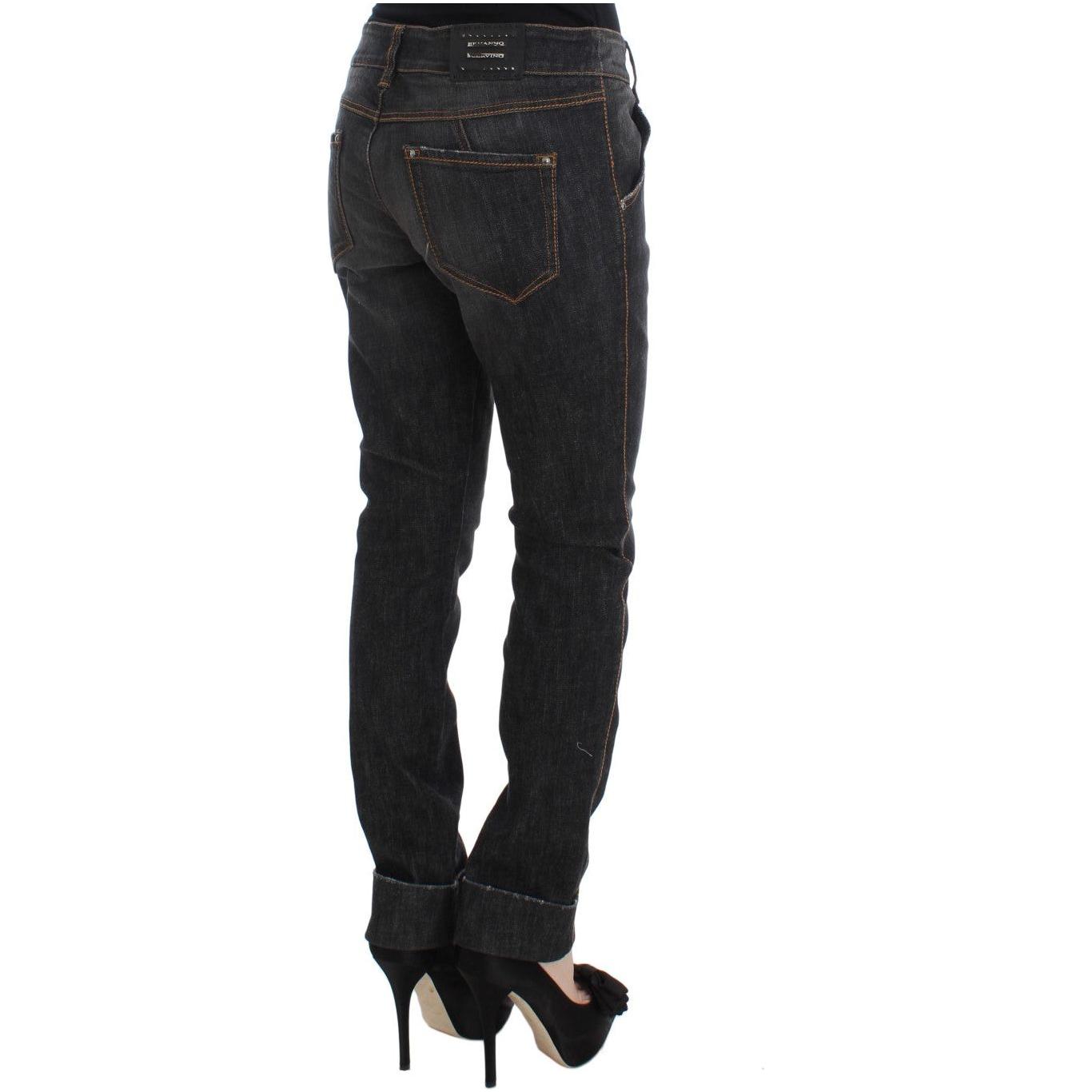 Ermanno Scervino Gray Cotton Slim Fit Denim Jeans SIG30281-1