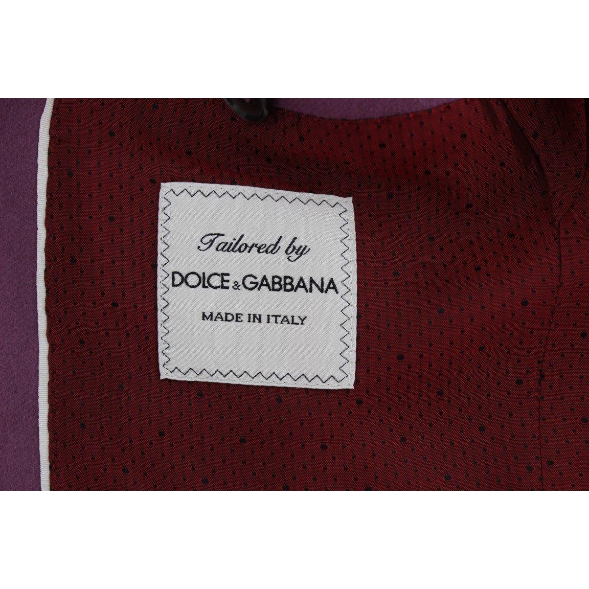 Dolce & Gabbana Purple Cashmere Slim Fit Blazer Jacket