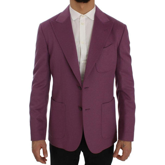 Dolce & Gabbana Purple Cashmere Slim Fit Blazer Jacket