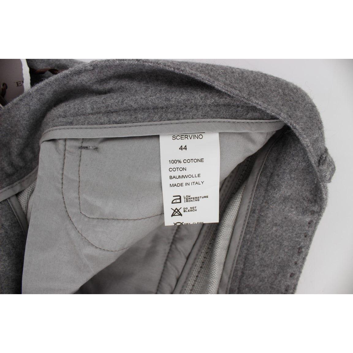Ermanno Scervino Gray Cotton Straight Fit Casual Pants SIG30297-4