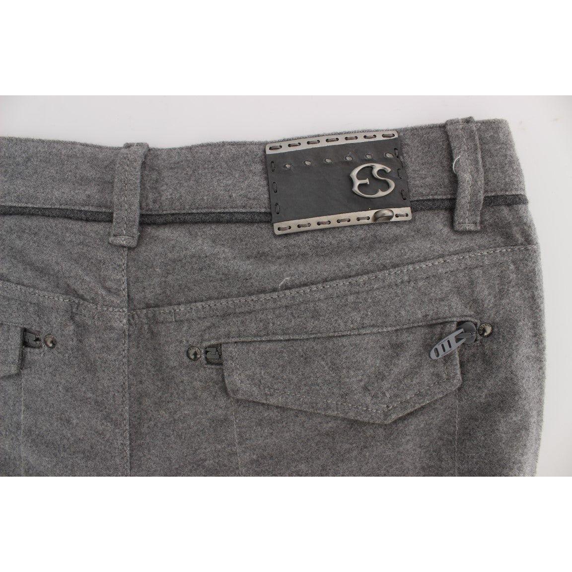 Ermanno Scervino Gray Cotton Straight Fit Casual Pants SIG30297-4