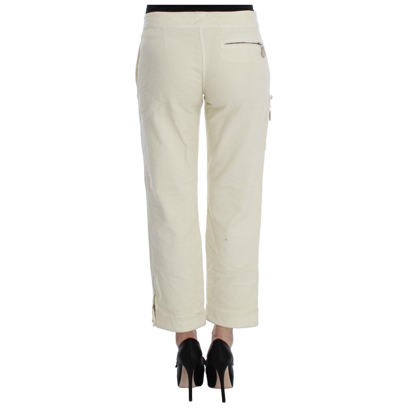 Ermanno Scervino Beige Cotton Capri Cropped Cargo Pants Jeans & Pants