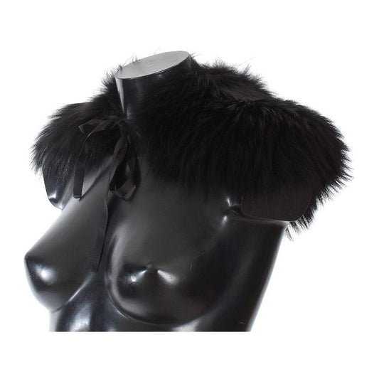 Dolce & Gabbana Black Fox Fur Collar Scarf MS1573-6