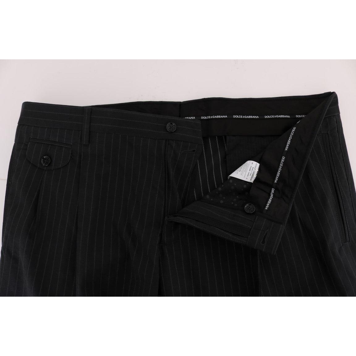 Dolce & Gabbana Blue Striped Cotton Dress Formal Pants