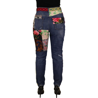 Dolce & Gabbana Blue Patchwork High Waist Denim Jeans