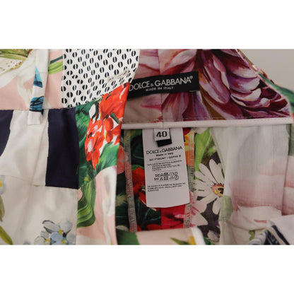 Dolce & Gabbana Multicolor Patchwork High Waist Cotton Shorts