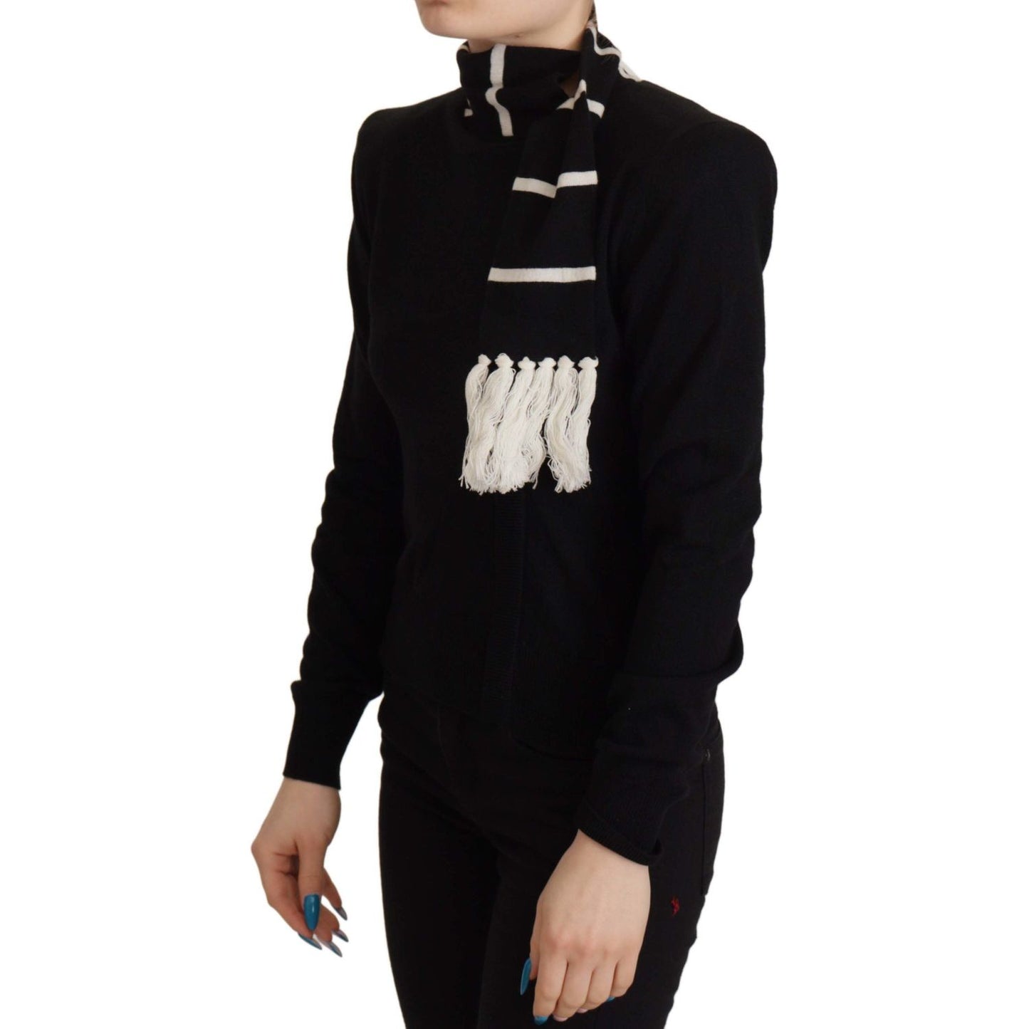 Dolce & Gabbana Black Cashmere Turtleneck Pullover Sweater TSH8022 - 38