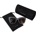 Dolce & Gabbana Blue Lace Acetate Rectangle DG4231 Shades Sunglasses GLA1174