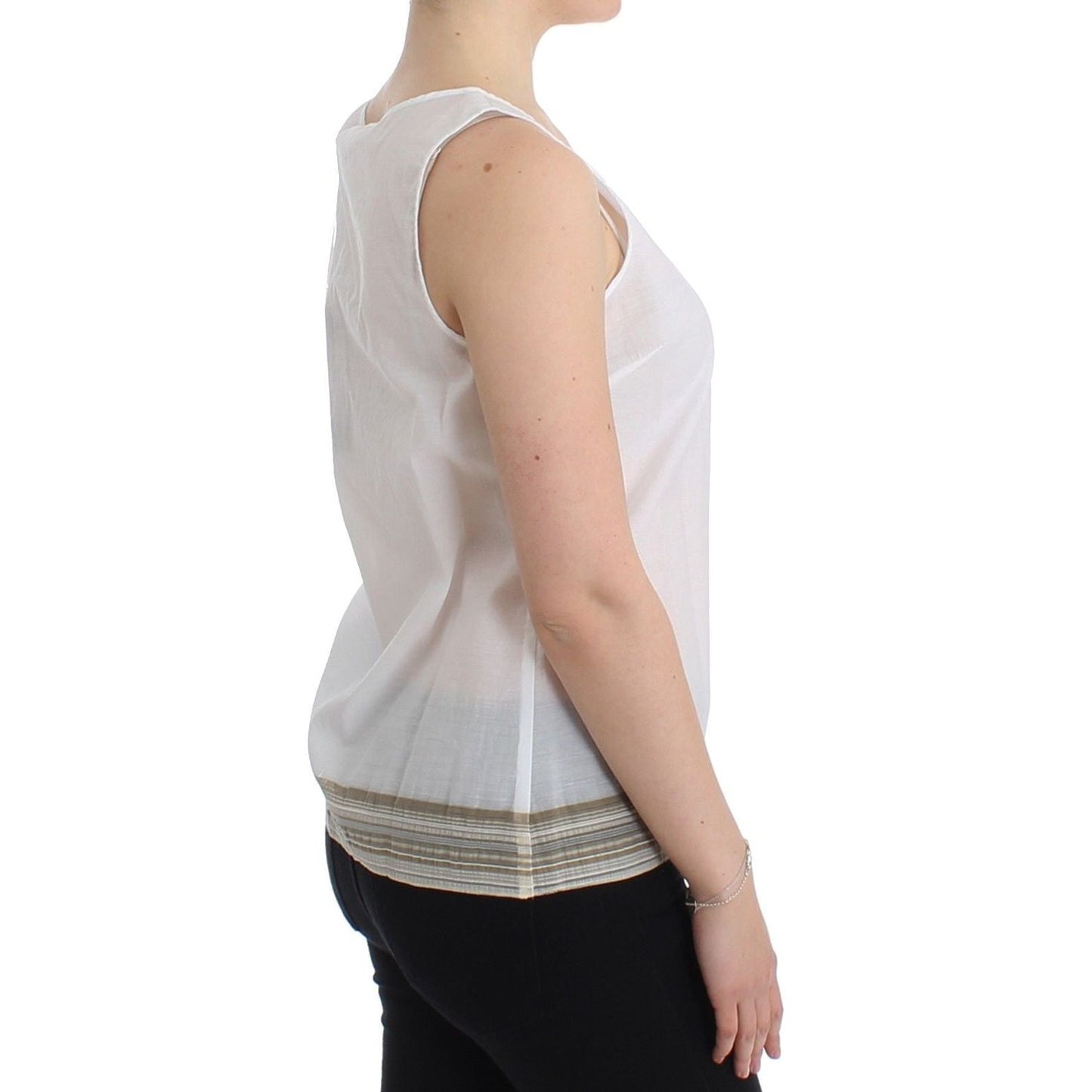 Ermanno Scervino White Top Blouse Tank Shirt Sleeveless SIG11503-1