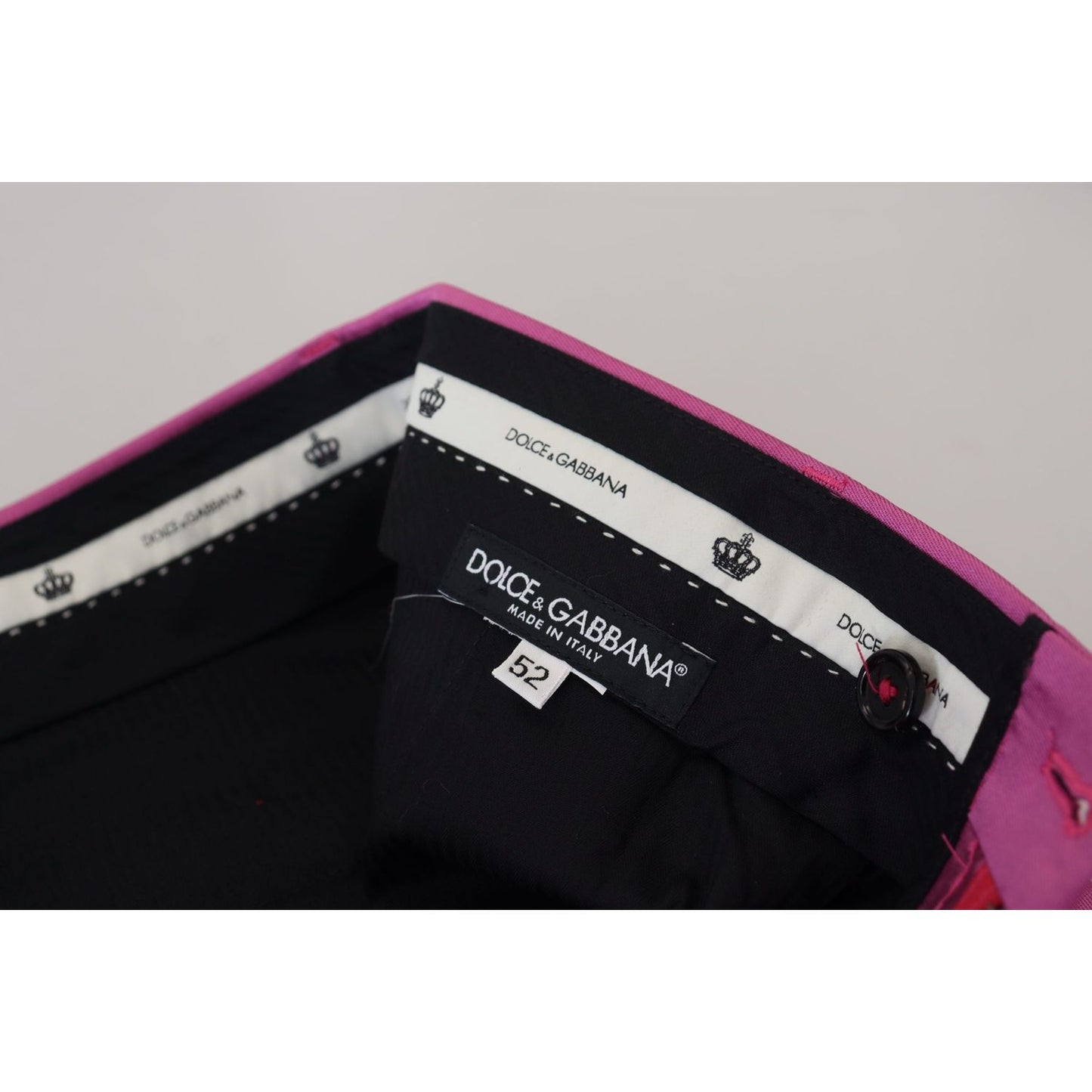 Dolce & Gabbana Pink Silk Slim Trousers Dress Formal Pants