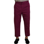 Dolce & Gabbana Magenta Cotton DG Logo Pocket Trouser Pants PAN74385 - 60