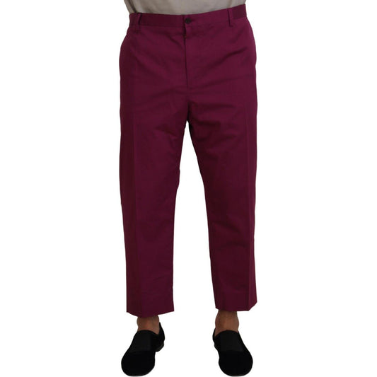 Dolce & Gabbana Magenta Cotton DG Logo Pocket Trouser Pants PAN74385 - 60