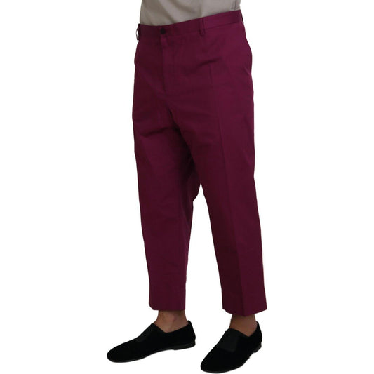 Dolce & Gabbana Magenta Cotton DG Logo Pocket Trouser Pants PAN74385 - 60
