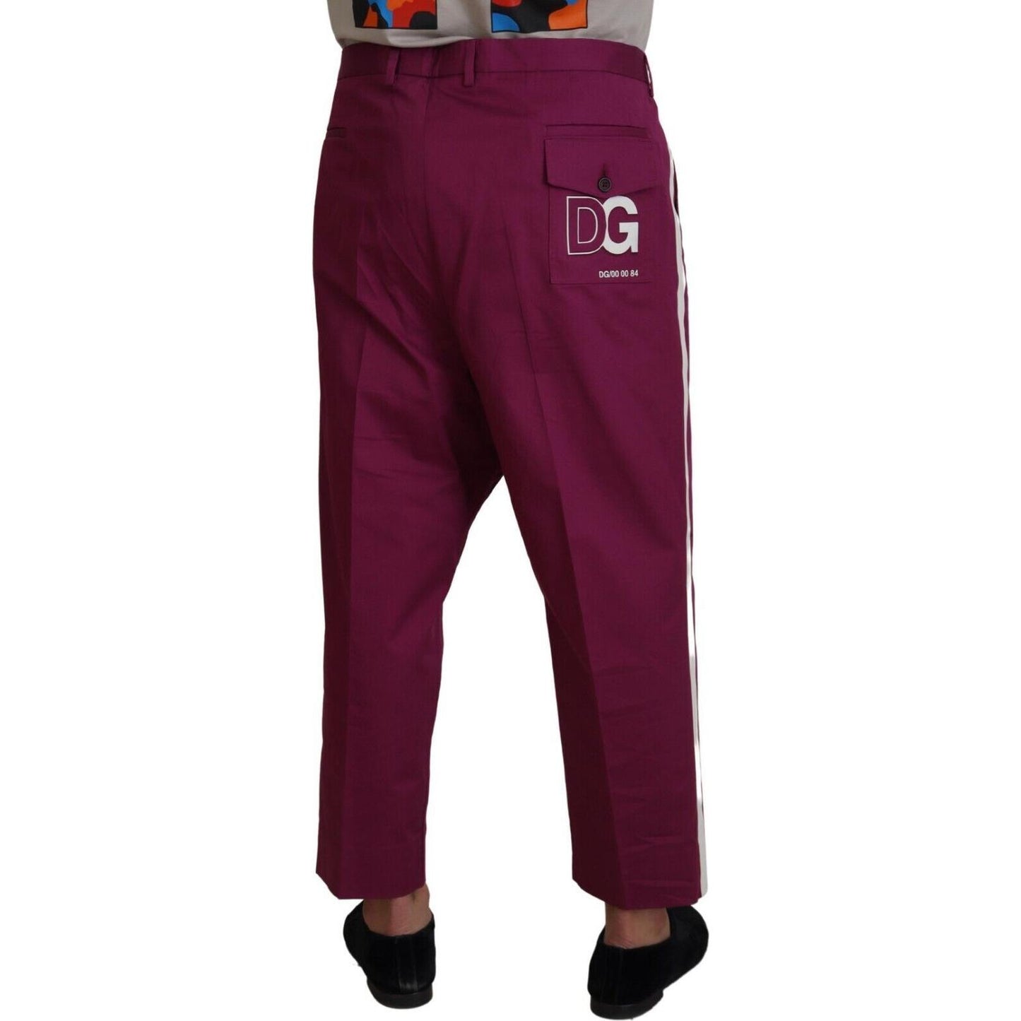 Dolce & Gabbana Magenta Cotton DG Logo Pocket Trouser Pants PAN74385 - 60