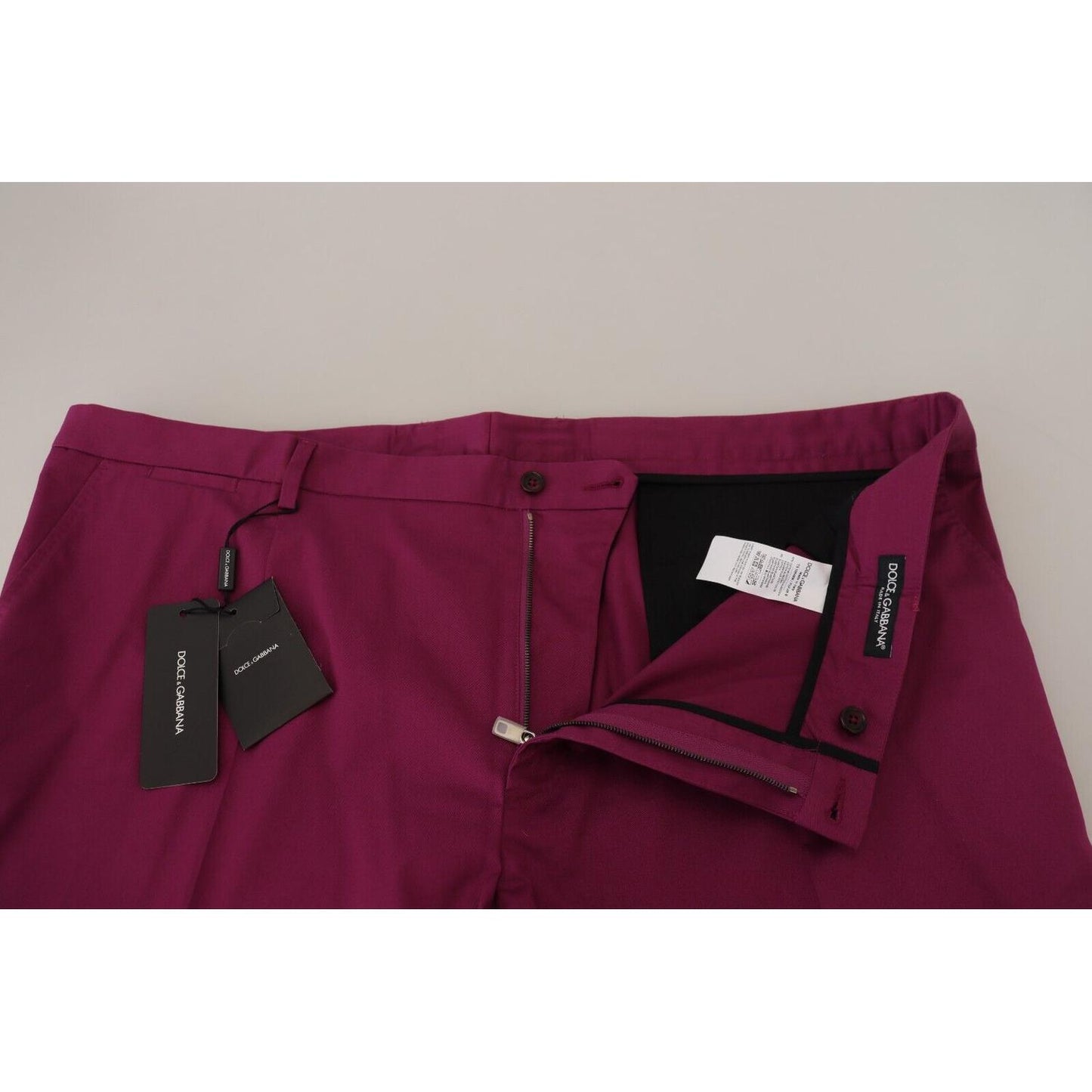 Dolce & Gabbana Magenta Cotton DG Logo Pocket Trouser Pants PAN74385 - 60