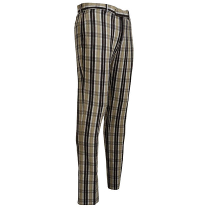 BENCIVENGA Multicolor Checkered Cotton Straight Fit Men Pants
