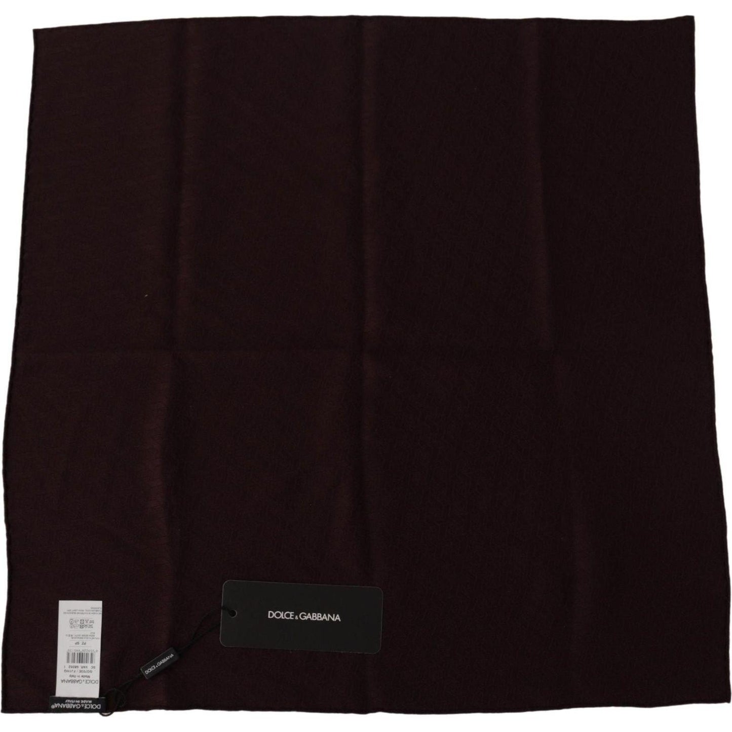 Dolce & Gabbana Brown Silk Blend Square Wrap Handkerchief Scarf
