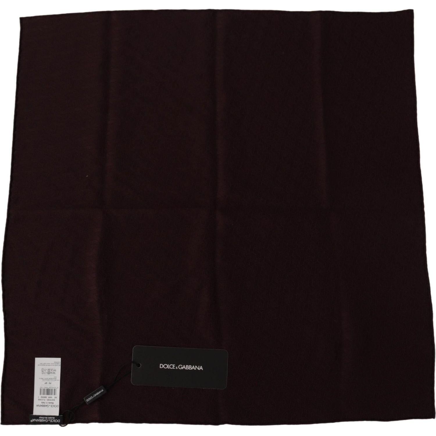 Dolce & Gabbana Brown Silk Blend Square Wrap Handkerchief Scarf