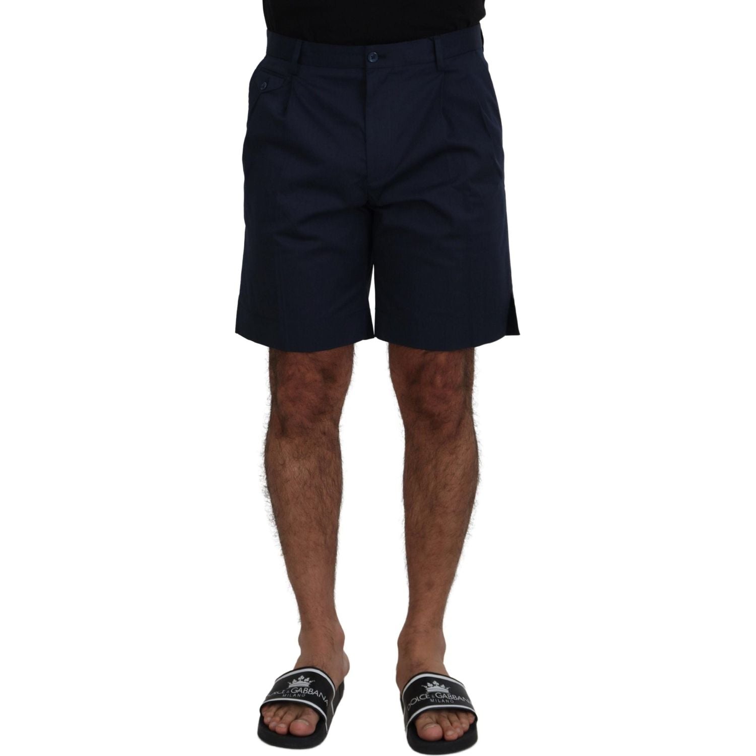 Dolce & Gabbana Blue Chinos Cotton Stretch Casual Shorts