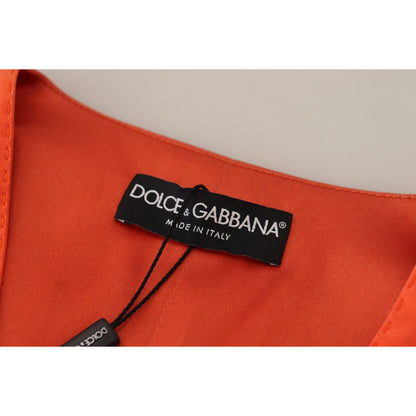 Dolce & Gabbana Orange Sleeveless Waistcoat Cropped Vest Top