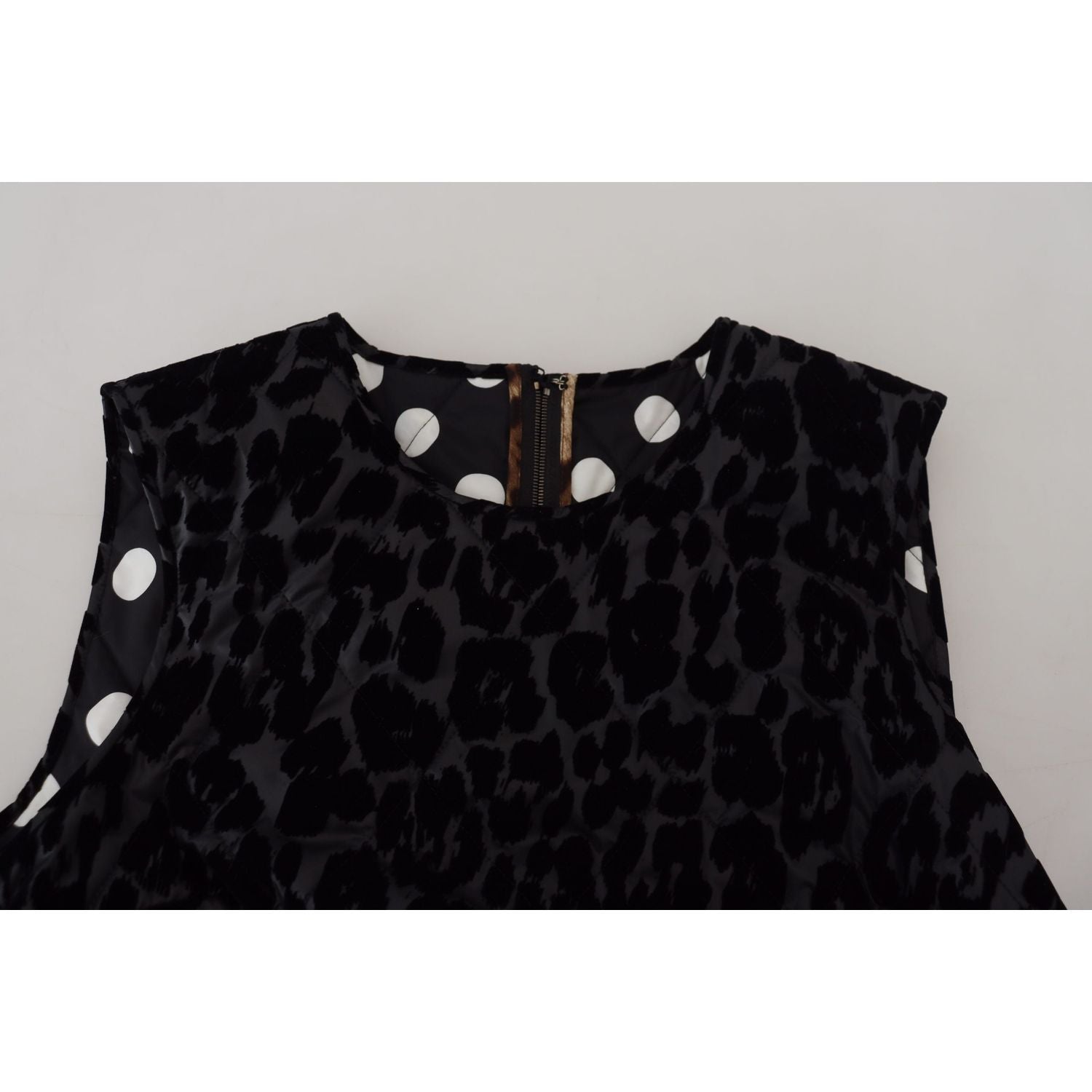Dolce & Gabbana Black Leopard Shift Mini Polyester Dress