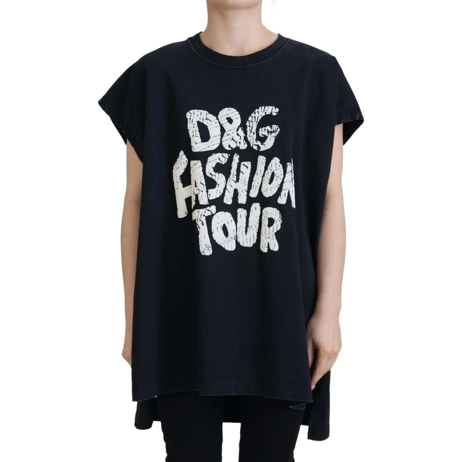 Dolce & Gabbana Black D&G Fashion Round Neck Cotton T-shirt