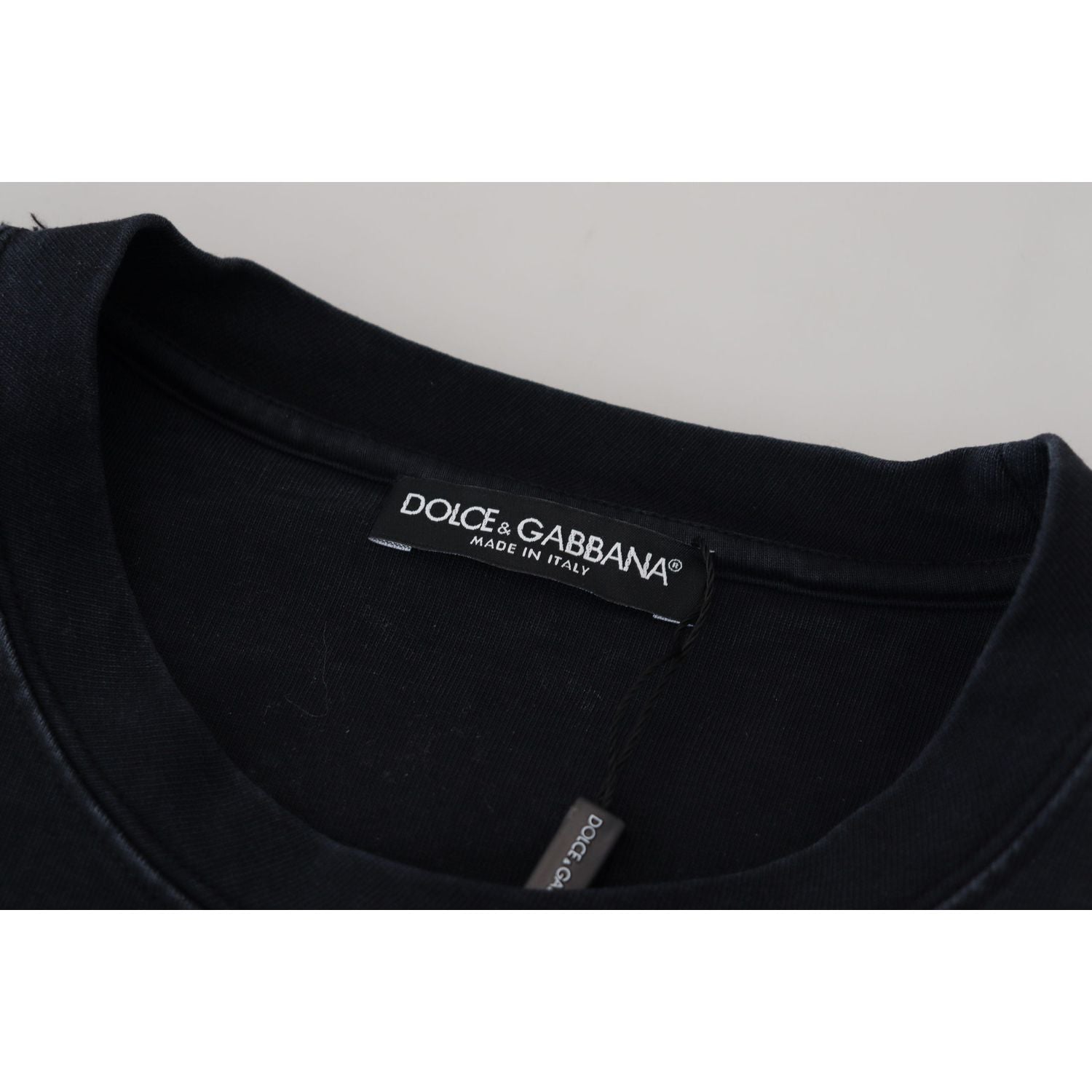 Dolce & Gabbana Black D&G Fashion Round Neck Cotton T-shirt