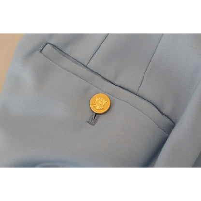 Dolce & Gabbana Light Blue Button Wide Leg Pants